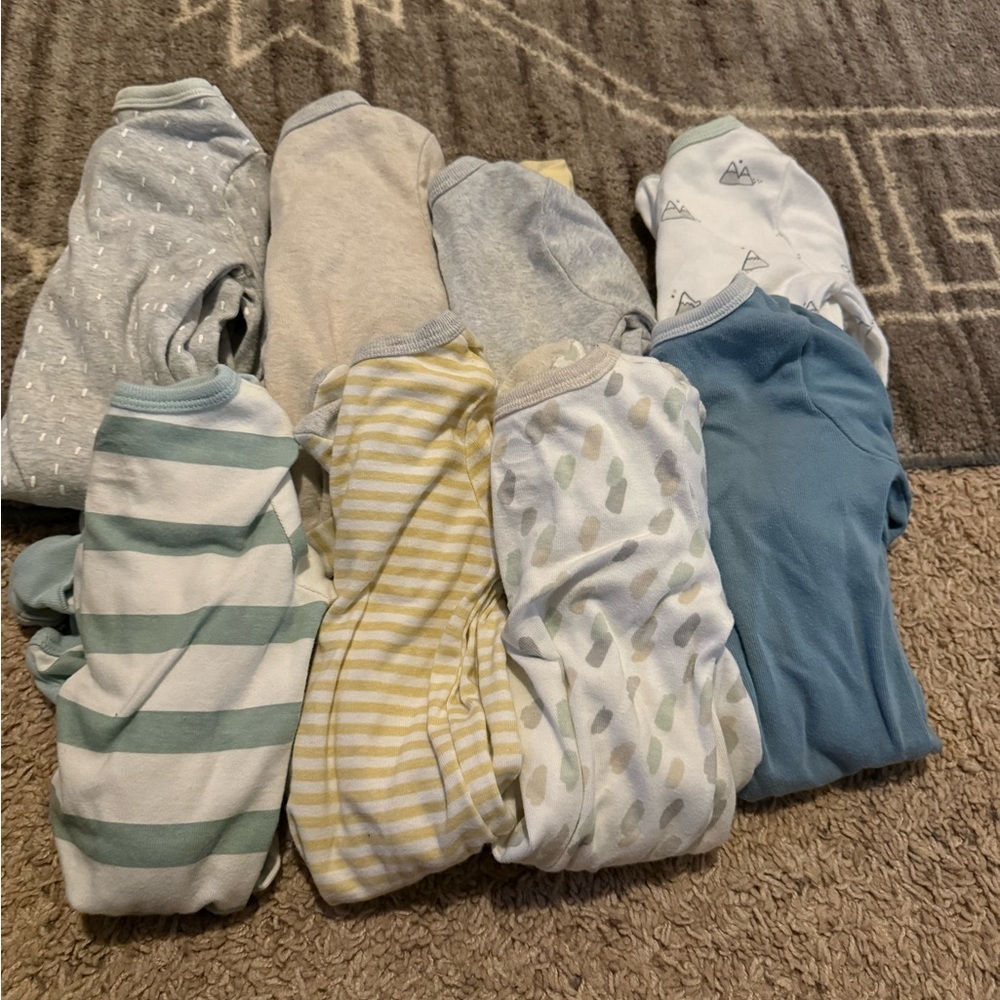 Cloud Island Kids One Pieces Footies - Blue, Yellow, Gray, White